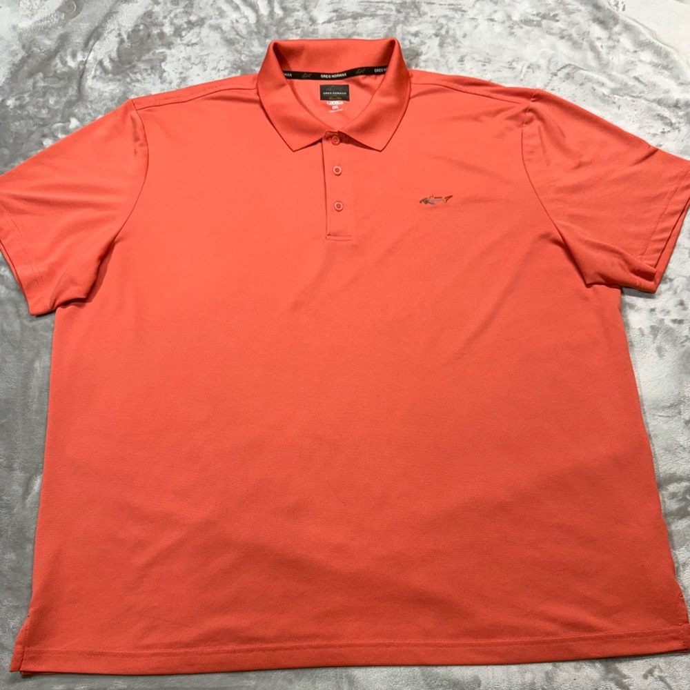 Greg Norman Tasso Elba Play Dry Pref. Mesh Polo Mens 3XL Salmon Short Sleeve